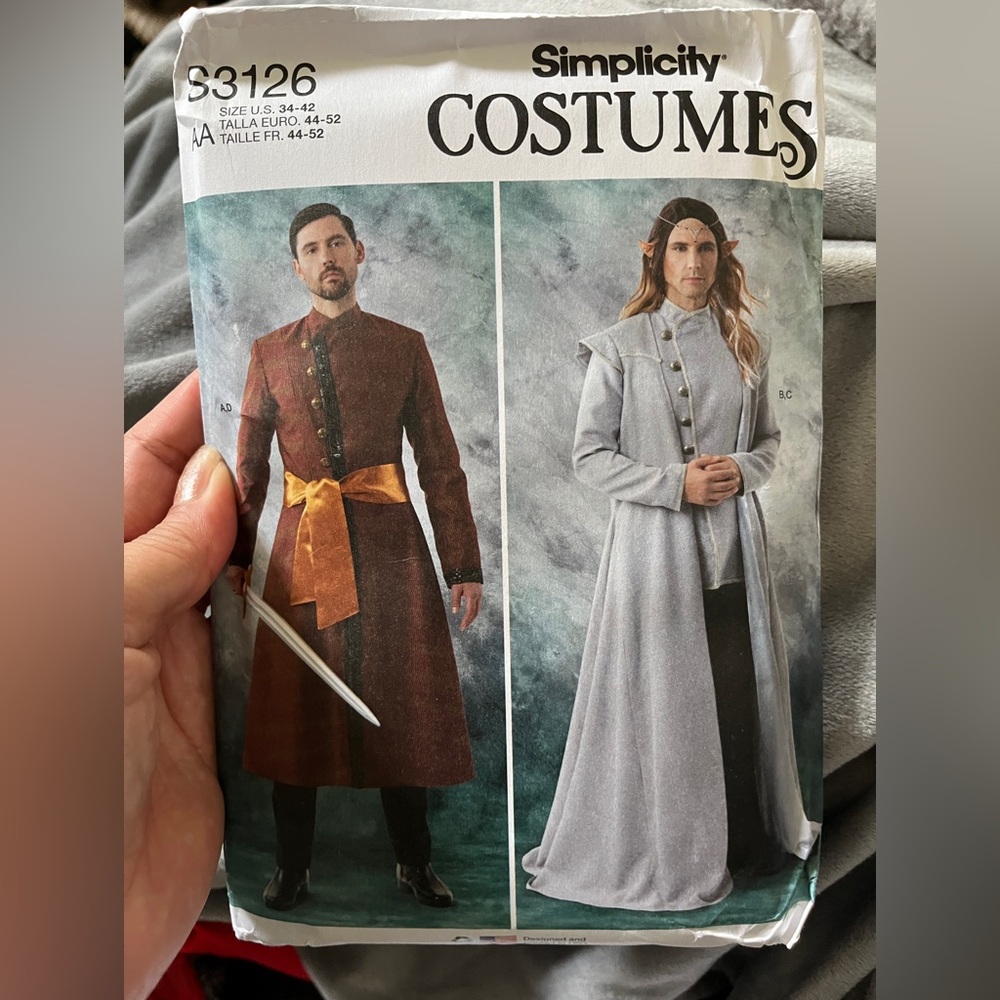 Simplicity Men’s Costume Cosplay Pattern S3126 NEW
